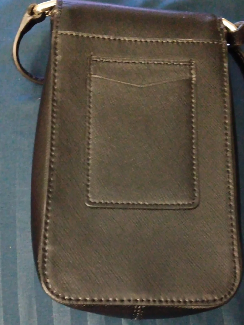 kate spade Black Leather Phone Crossbody Pouch with Gold Logo